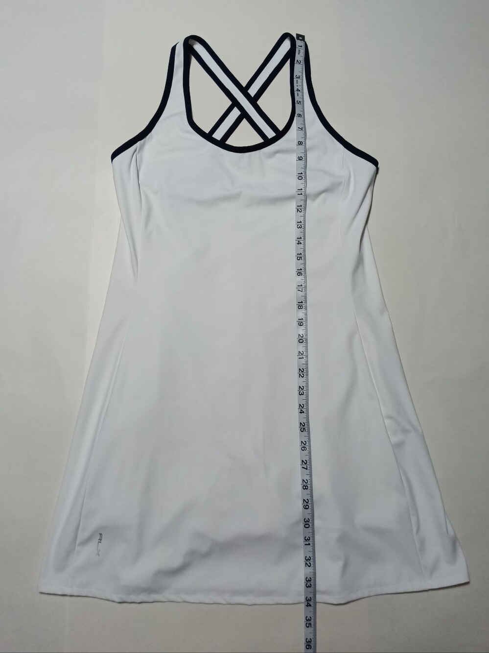 Ralph Lauren RLX Drywick Interlock White and Navy Strappy Sports Dress Size M - Picture 5 of 11